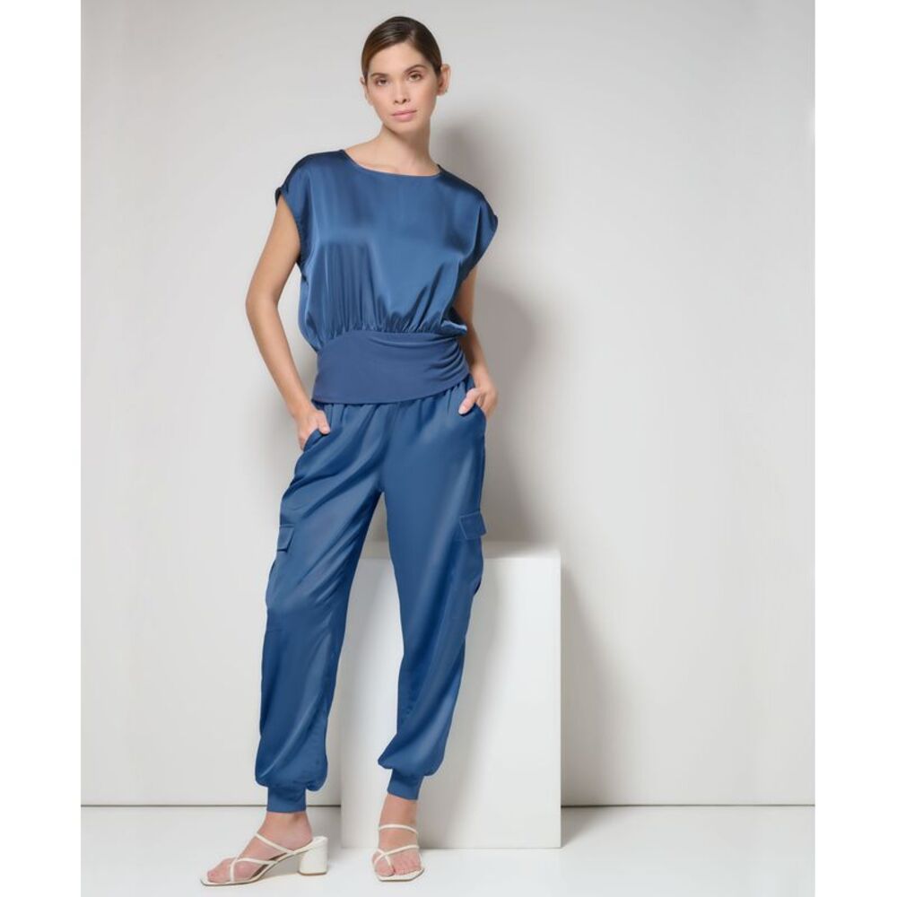 Women's Satin Cargo Jogger Pants